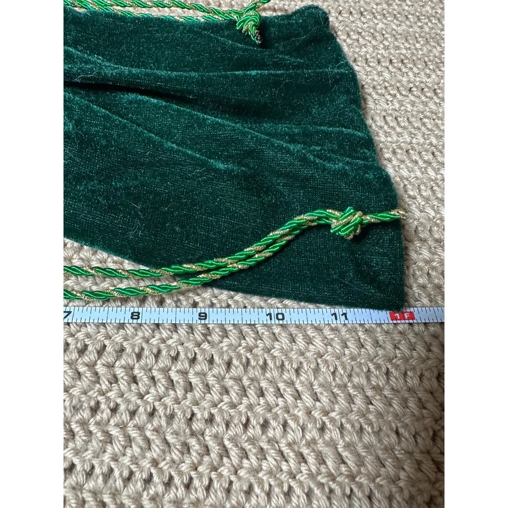 Holiday Velvet Decor Christmas Gift Bags Faux Fur Trim Lot of 5 Red Green